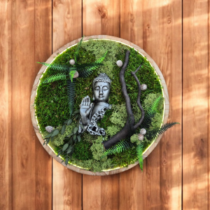 cadre végétal bouddha